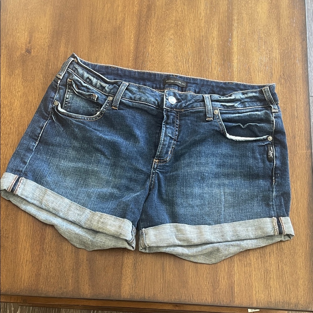 Silver Jeans Dark Blue Jean Shorts